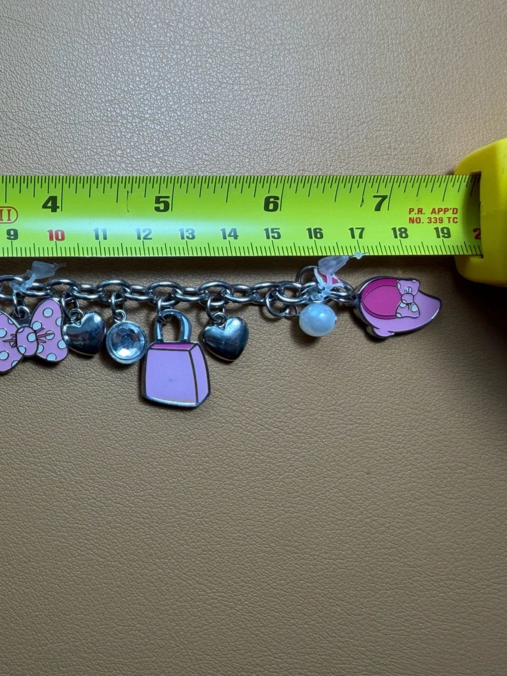 Disney Minnie Mouse Charm Bracelet - Pink Enamel & Silver Tone